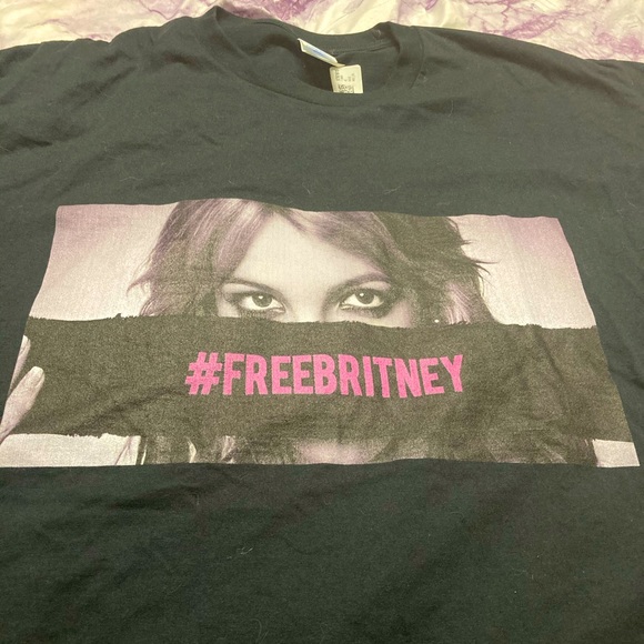 Port And Company Tops Free Britney Tshirt In Black And Pink Poshmark